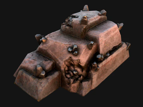 Deposits of Tin Ore Stones and Rocks 3D Model