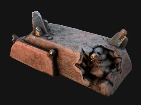 Deposits of Tin Ore Stones and Rocks 3D Model