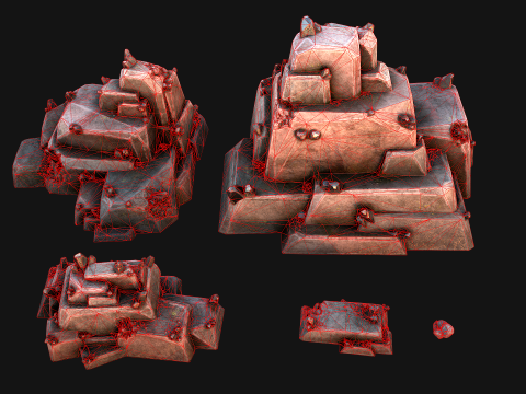 Deposits of Tin Ore Stones and Rocks Modello 3D