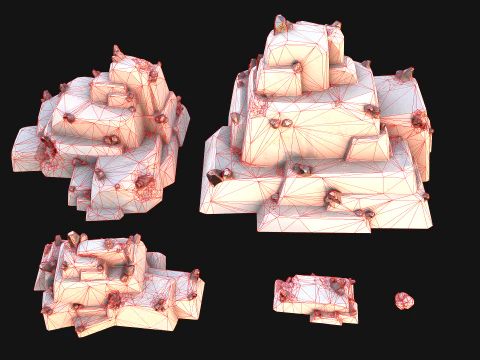 Deposits of Tin Ore Stones and Rocks 3D Model