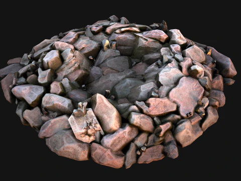 Deposits of Tin Ore Stones and Rocks 3D Model