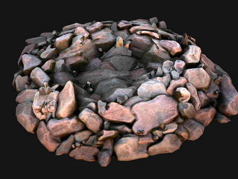 Deposits of Tin Ore Stones and Rocks 3D Model