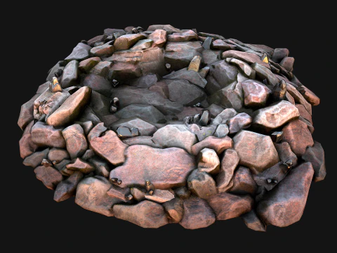 Deposits of Tin Ore Stones and Rocks 3D Model