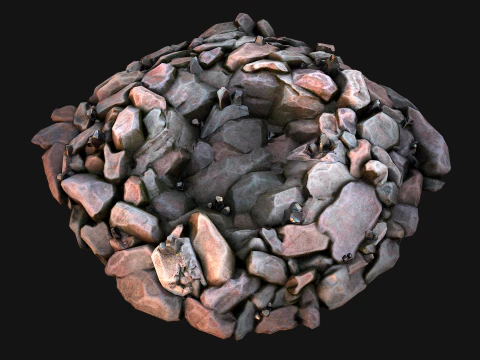 Deposits of Tin Ore Stones and Rocks 3D Model