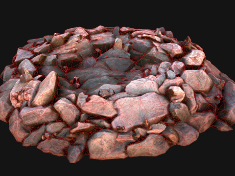 Deposits of Tin Ore Stones and Rocks 3D Model