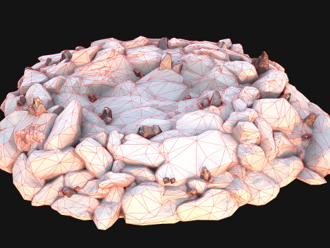 Deposits of Tin Ore Stones and Rocks 3D Model