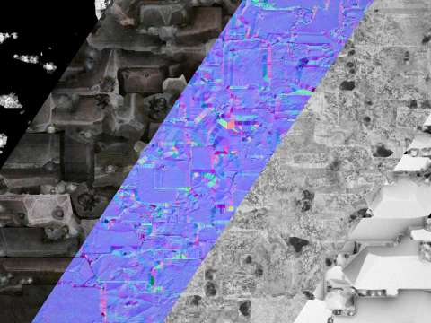 Deposits of Tin Ore Stones and Rocks 3D Model