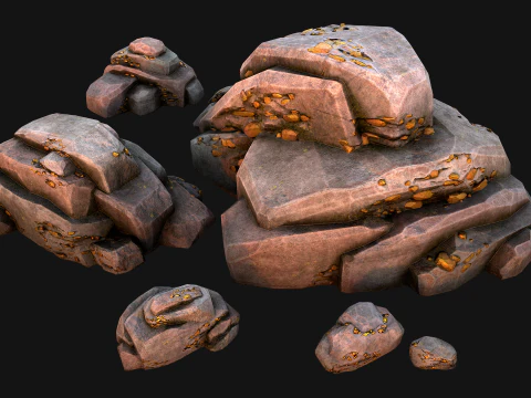 Mineral de mina de ouro pepita de min&eacute;rio de ouro Modelo 3D