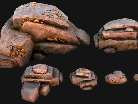Golden Ore Nugget Gold Mine Mineral 3D Model