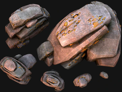 Golden Ore Nugget Gold Mine Mineral 3D Model