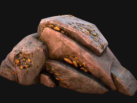 Golden Ore Nugget Gold Mine Mineral 3D Model