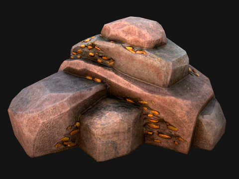 Golden Ore Nugget Gold Mine Mineral 3D Model