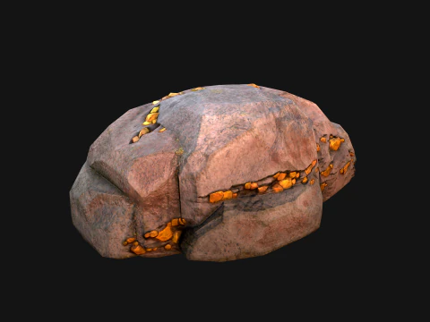 Golden Ore Nugget Gold Mine Mineral 3D Model