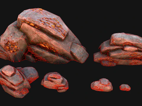 Golden Ore Nugget Gold Mine Mineral 3D Model