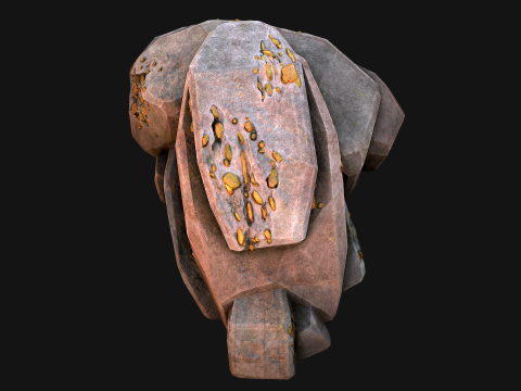 Golden Ore Nugget Gold Mine Mineral Model 3D
