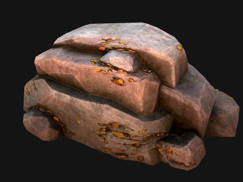 Golden Ore Nugget Gold Mine Mineral 3D Model