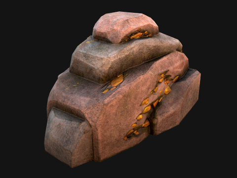 Golden Ore Nugget Gold Mine Mineral Model 3D