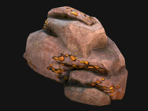 Golden Ore Nugget Gold Mine Mineral 3D Model