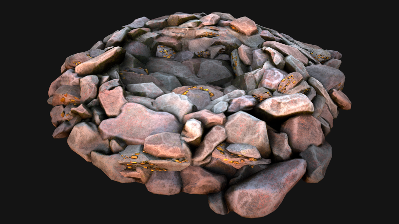 Gold Deposits in The Ground 3D मॉडल .c4d .max .obj .3ds .fbx .stl .blend