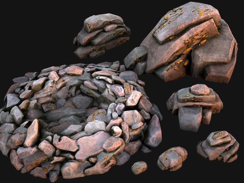 Gold Ore Mineral Treasure Mines 3D Model