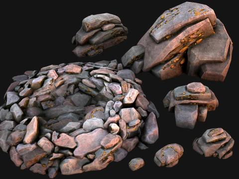 Gold Ore Mineral Treasure Mines 3D Model
