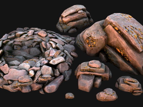 Gold Ore Mineral Treasure Mines 3D Model