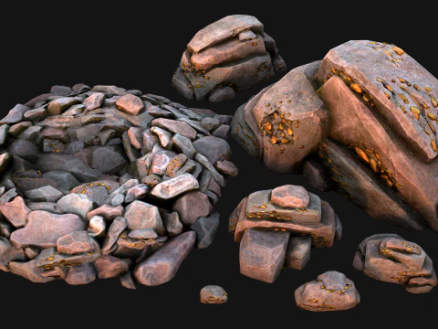 Gold Ore Mineral Treasure Mines 3D Model
