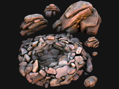 Gold Ore Mineral Treasure Mines 3D Model