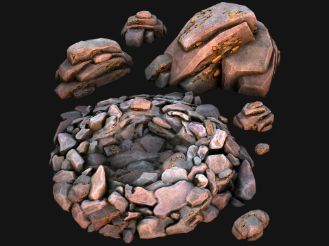 Gold Ore Mineral Treasure Mines 3D Model