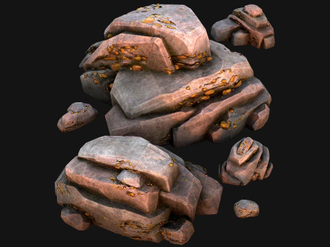 Gold Ore Mineral Treasure Mines 3D Model