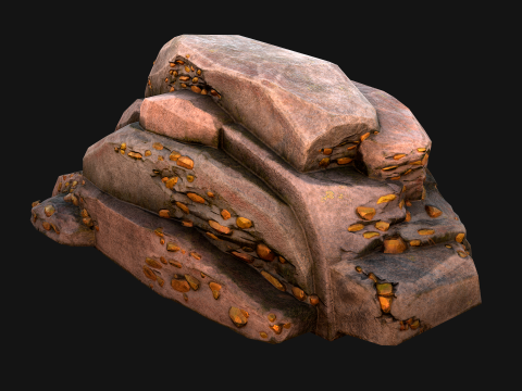 Gold Ore Mineral Treasure Mines 3D Model