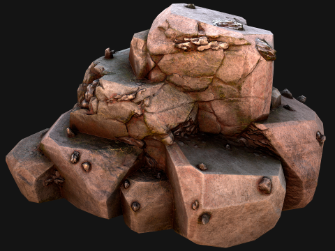 Stones and Rocks Iron Ore Mineral 3D Model