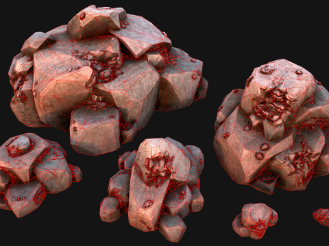 Stones and Rocks Iron Ore Mineral 3D Model