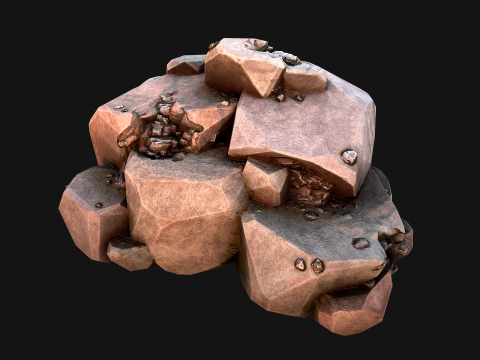 Stones and Rocks Iron Ore Mineral 3D Model