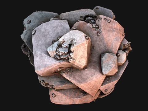 Stones and Rocks Iron Ore Mineral 3D Model