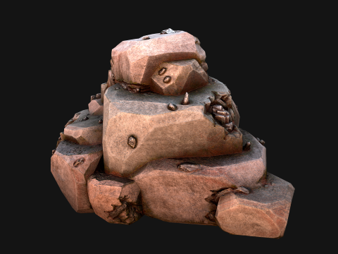 Stones and Rocks Iron Ore Mineral 3D Model