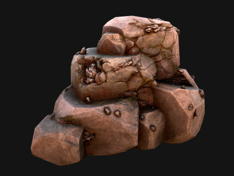 Stones and Rocks Iron Ore Mineral 3D Model