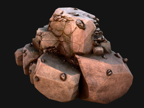 Stones and Rocks Iron Ore Mineral 3D Model