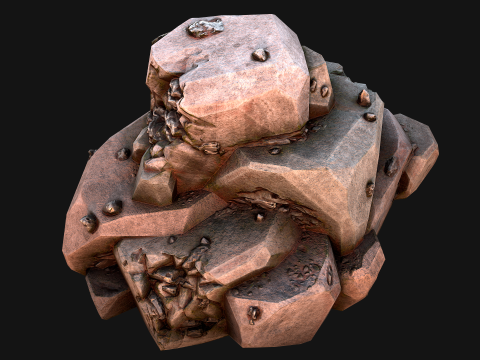 Stones and Rocks Iron Ore Mineral 3D Model