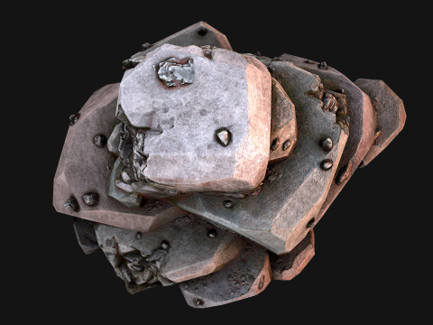 Stones and Rocks Iron Ore Mineral 3D Model