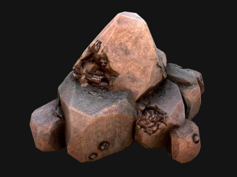 Stones and Rocks Iron Ore Mineral 3D Model