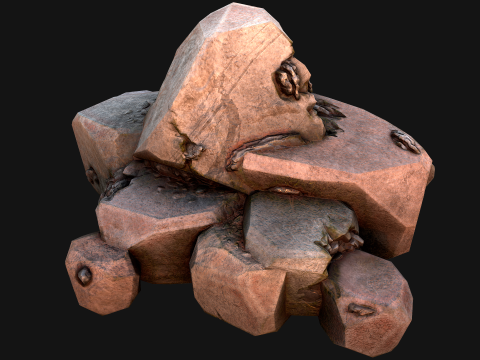 Stones and Rocks Iron Ore Mineral 3D Model