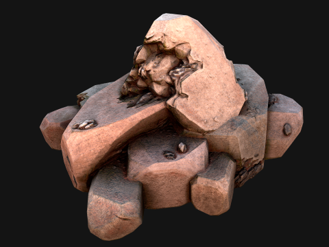 Stones and Rocks Iron Ore Mineral 3D Model