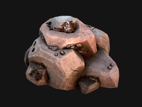 Stones and Rocks Iron Ore Mineral 3D Model