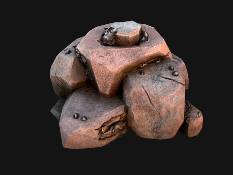 Stones and Rocks Iron Ore Mineral 3D Model