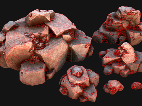 Stones and Rocks Iron Ore Mineral 3D Model