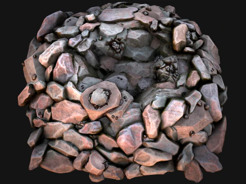 Minerales de mineral de hierro Modelo 3D