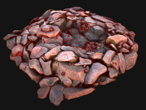 Iron Ore Rocks and Stones Set Model 3D