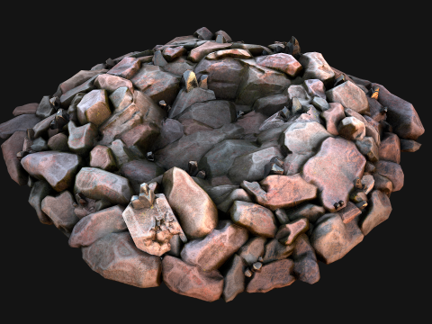 Tin Ore Deposits Minerals in Rocks Model 3D