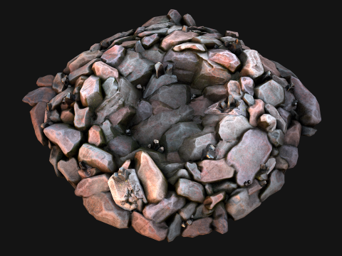 Tin Ore Deposits Minerals in Rocks 3D Model